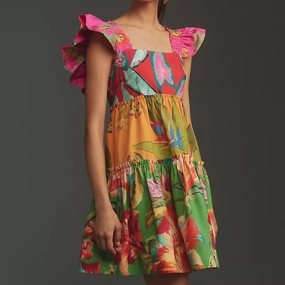 FARM Rio Dresses & Skirts - Farm Rio Foliage Mix Mini Dress Ladies Size L & M & S